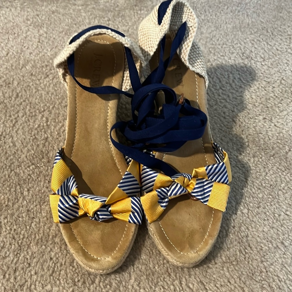 J Crew tie espadrilles size 8